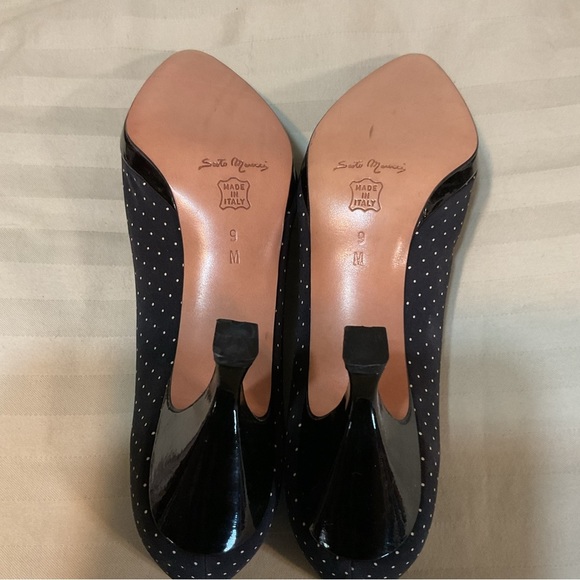 Sesto Meucci of Florence Black & White Polka Dot Heels - Picture 7 of 8